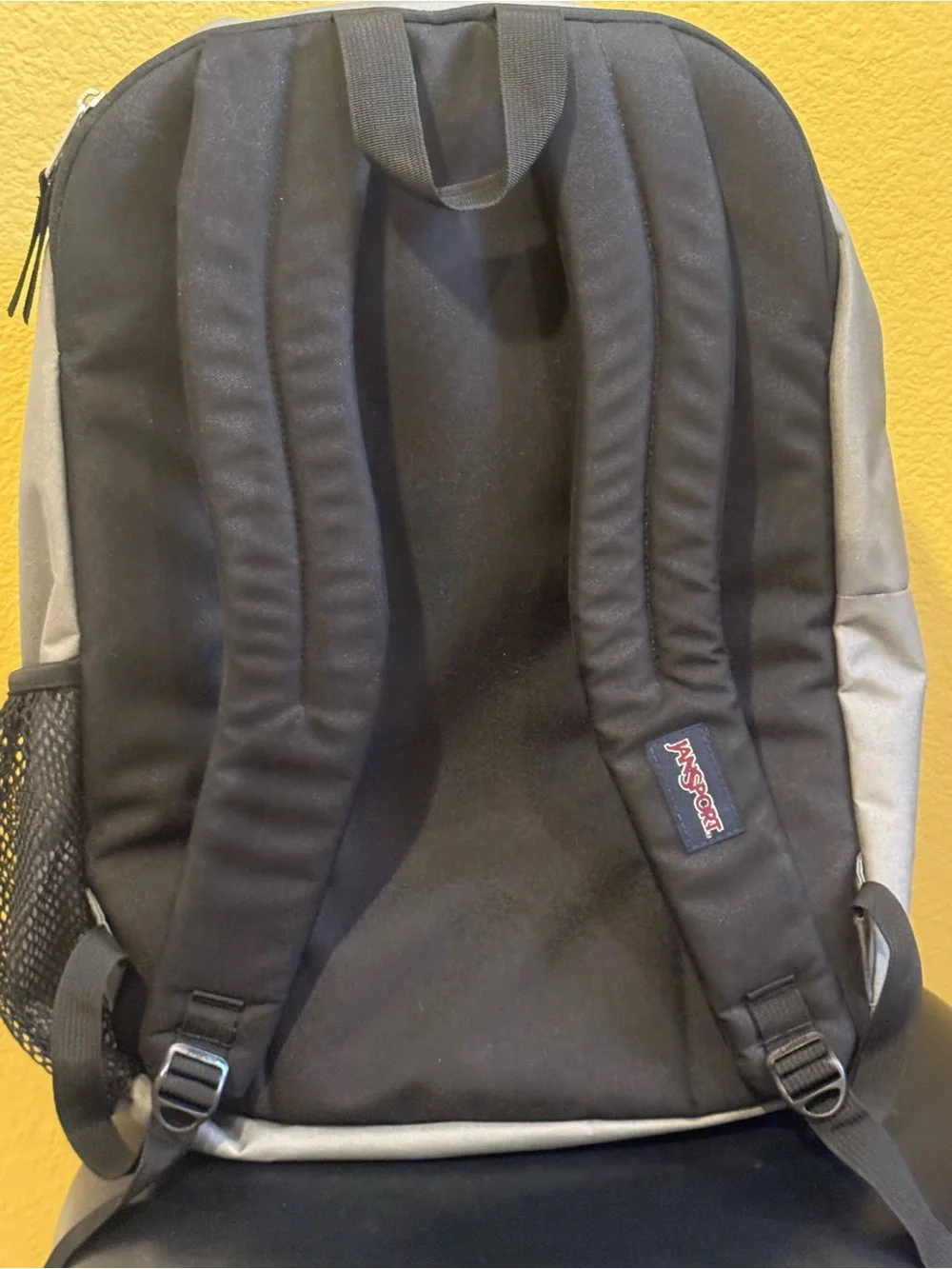 Jansport Light Gray Backpack with Front Logo Patch